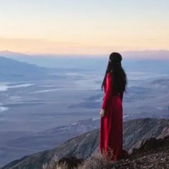 Maxi Red Wrap Dress - Picture 2 of 4